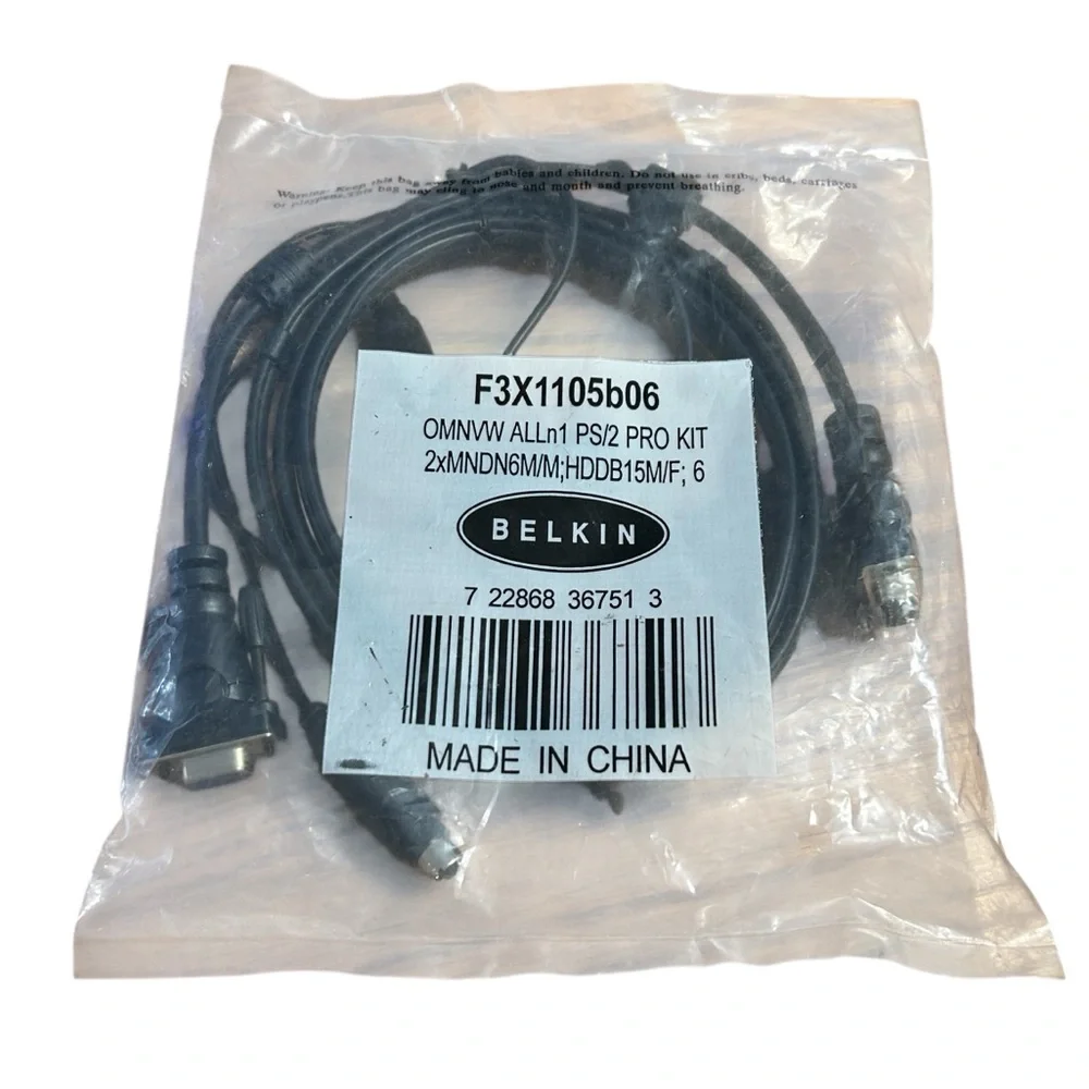 Belkin F3X1105b06 OMNVW ALLn1 PS/2 Pro Kit New Old Stock Factory Sealed